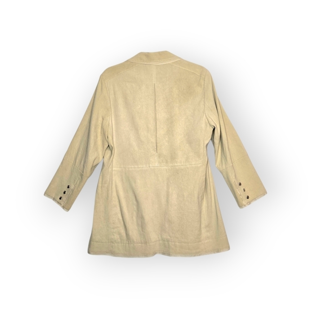 Per Se, by Carlisle Blazer/jacket. Khaki, Size 10. Linen - Picture 2 of 13